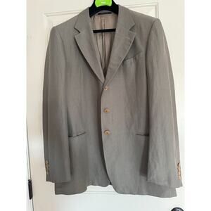 Armani Collezioni Wool Linen Blend Taupe Sport Coat SZ 44 Italy